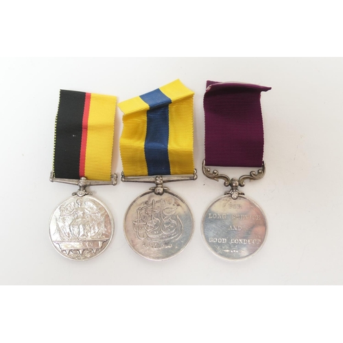 590 - Sudan medal group of three comprising Queen's Sudan medal, Khedive's Sudan medal 1896-1908 and Edwar... 