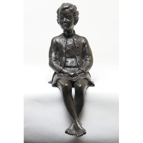 602 - Tom Greenshields (1915-1994), 'Lara in a cardigan', bronzed resin sculpture, signed limited edition,... 