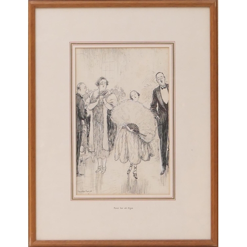 454 - Ernest H Shepard (1879-1976), 'Fans for all sizes', pen and ink with bodycolour, signed, inscribed t... 