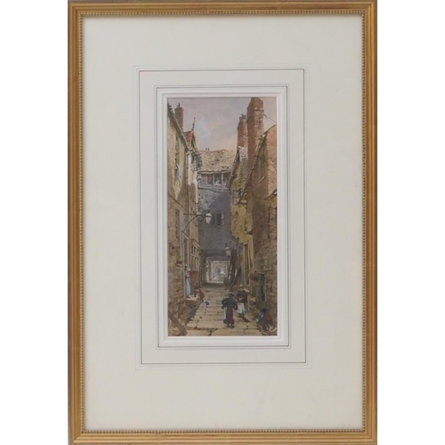 551 - Louise J Rayner (1832-1924), Pepper Alley Row, Chester, watercolour and bodycolour, signed, 27cm x 1... 