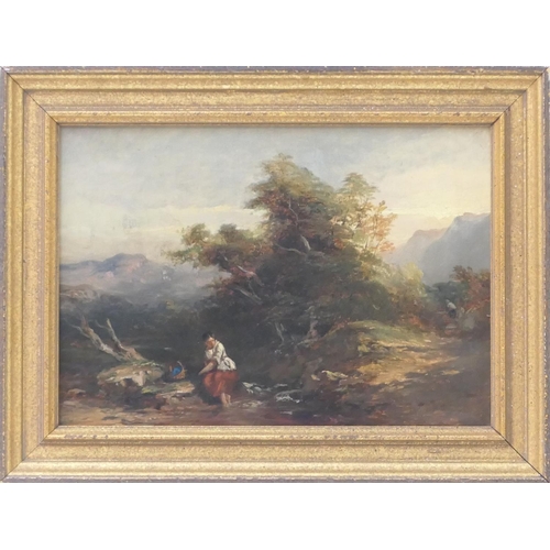 555 - Attributed to John Joseph Barker of Bath (1824-1904), The runaway, oil on canvas, 24cm x 34cm