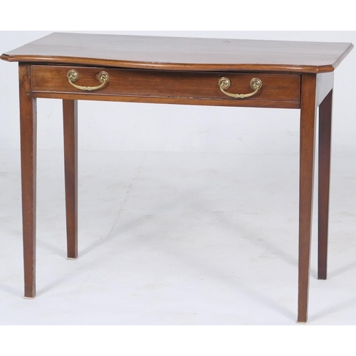 687 - Mahogany serpentine side table, 19th Century, the top with a moulded edge over a long frieze drawer ... 