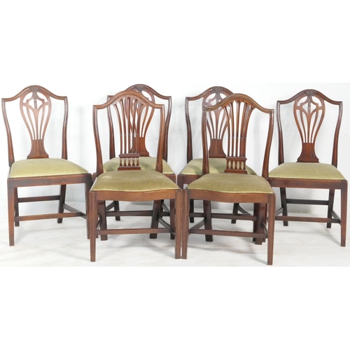 739 - Composite set of six Hepplewhite style mahogany chairs, early 19th Century, comprising four with pie... 