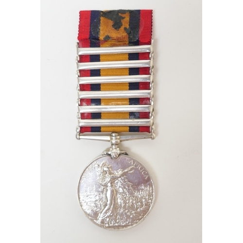 572 - Queen's South Africa medal with six clasps, awarded to 3882 Pte. R. Cunningham, 2nd Dragoons