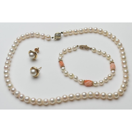 378 - Cultured pearl choker necklace by Boodle & Dunthorne, the pearls of uniform size, approx. 8.21 metri... 