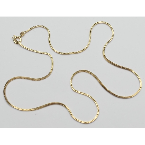 395 - 18ct gold herringbone linked necklace, with ring clip, length 50cm, weight approx. 7g