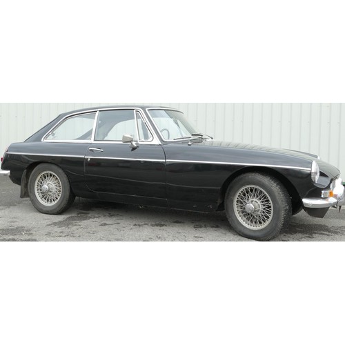 800 - MGB GT Coupe, registration number VYO 985G (first registered 1969).  Finished in black with chrome t... 