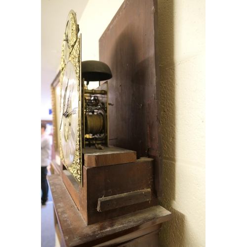 784 - John Braithwaite, Hawkshead (circa 1722-40), mahogany eight day longcase clock, having a swan neck p... 