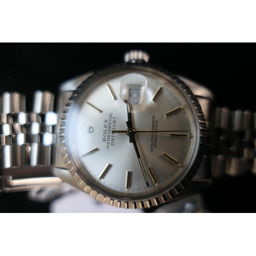 388 - Rolex Oyster Perpetual Datejust gent's stainless steel wristwatch, circa 1983, serial no. 74*****, 2... 