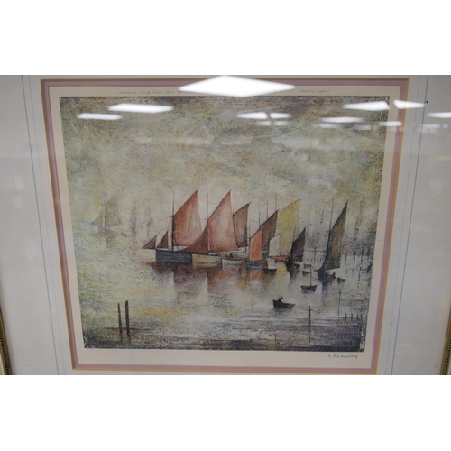 467 - Laurence Stephen Lowry (1887-1976), Sailing Boats, offset lithograph in colours, published 1975, sig... 