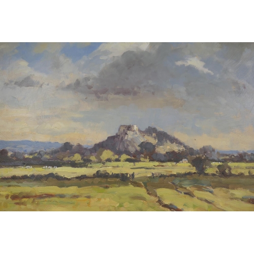 563 - James Longueville (b.1942), Beeston Castle, Summer, oil on board, signed, 50cm x 76cm