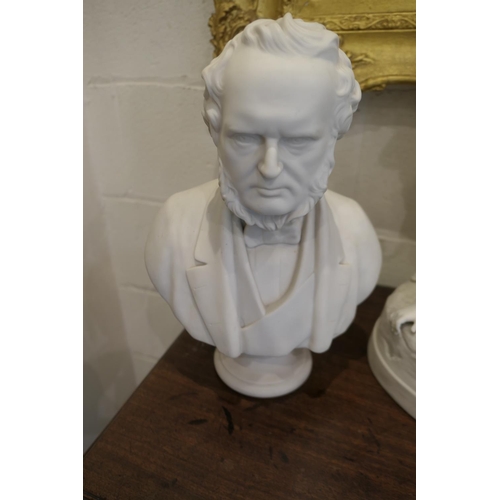 67 - Adams & Co. parian bust of Lord Derby, after E. W. Wyon, published 1867, height 35.5cm