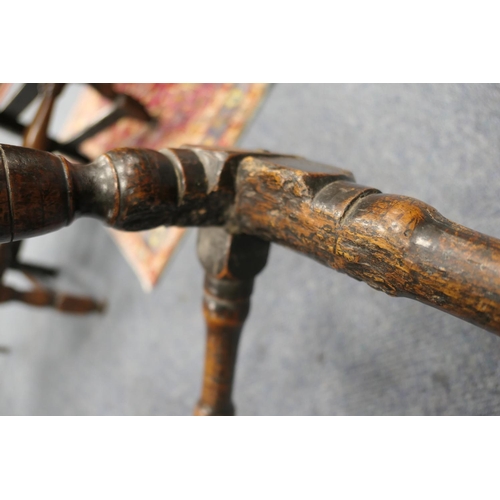 704 - Charles II oak joined side table, circa 1680, the two plank top over a single long drawer with doubl... 