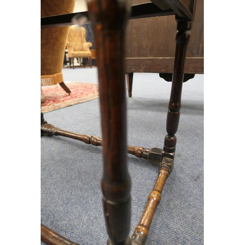 704 - Charles II oak joined side table, circa 1680, the two plank top over a single long drawer with doubl... 