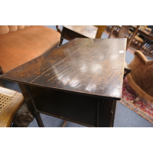 704 - Charles II oak joined side table, circa 1680, the two plank top over a single long drawer with doubl... 