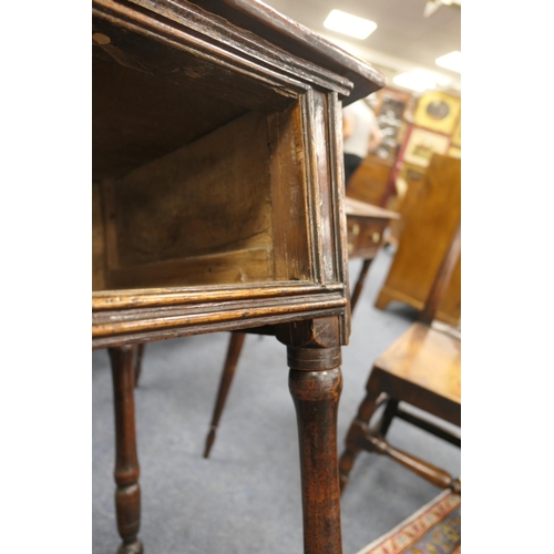 704 - Charles II oak joined side table, circa 1680, the two plank top over a single long drawer with doubl... 