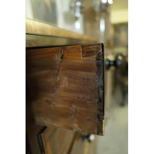 749 - Pair of late George III mahogany and satinwood banded chests on chests, circa 1800-20, each fitted w... 