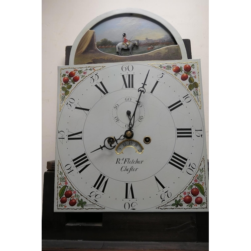 783 - Robert Fletcher, Chester (circa 1784-1820), mahogany eight day longcase clock, arched dial with urn ... 