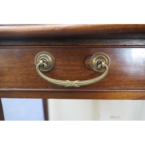 687 - Mahogany serpentine side table, 19th Century, the top with a moulded edge over a long frieze drawer ... 