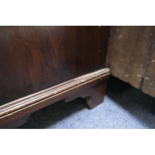 745 - George III mahogany and inlaid kneehole desk, circa 1800 and later, the top with satinwood and harew... 