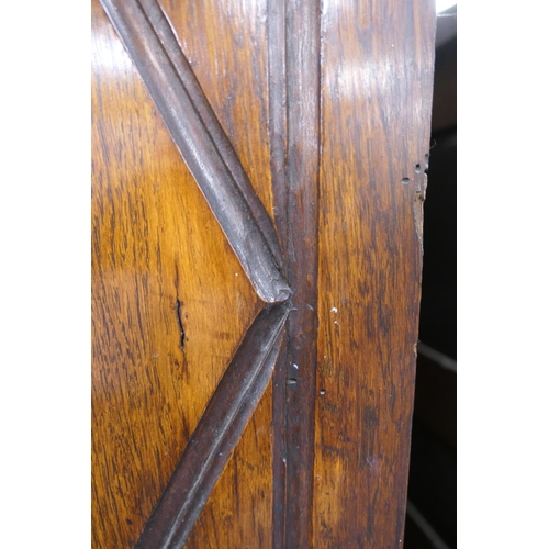 696 - Victorian Flemish carved oak cabinet, the upper part with two cupboard doors, each with carved doubl... 