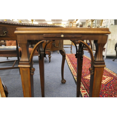 752 - Sheraton Period inlaid satinwood kettle stand, circa 1780, galleried square top over a pull out drip... 