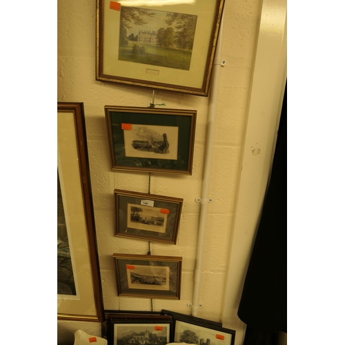 106 - Mixed coloured and black and white engravings including local and North Wales interest (9)