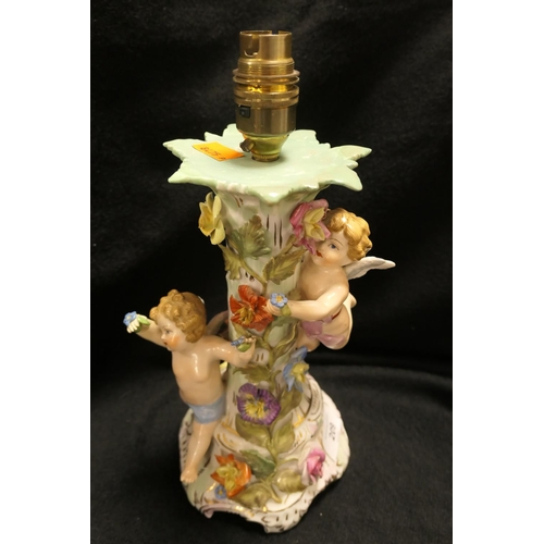 209 - Karl Thieme Potschappel figural stand (converted to lamp base)