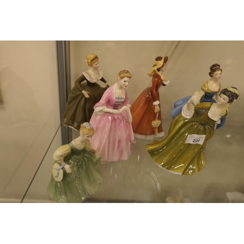 220 - Six Royal Doulton china figurines