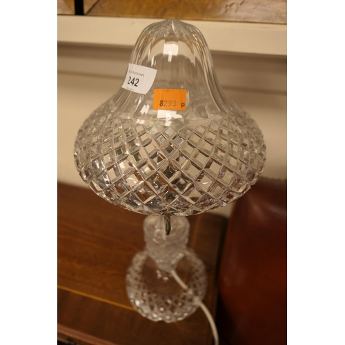 242 - Cut glass mushroom form table lamp