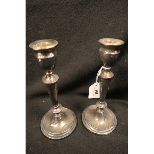 298 - Pair of modern silver candlesticks (loaded), Birmingham 1971, 21.5cm