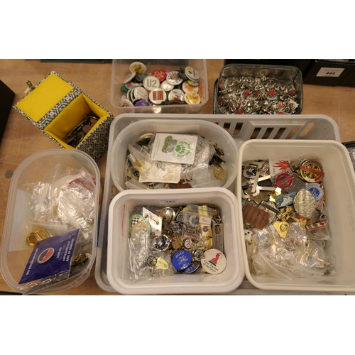 442 - Quantity of collectable pin badges including rock and pop from the 1980s amongst others