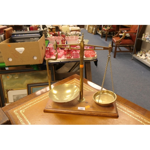 504 - Set of Victorian brass beam scales