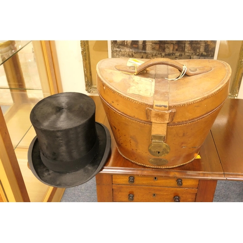 511 - Lincoln Bennett top hat with a calf leather hatbox (2)