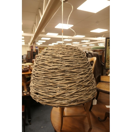 588 - Retro style wicker hanging light pendant