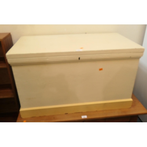 602 - Victorian painted pine blanket box