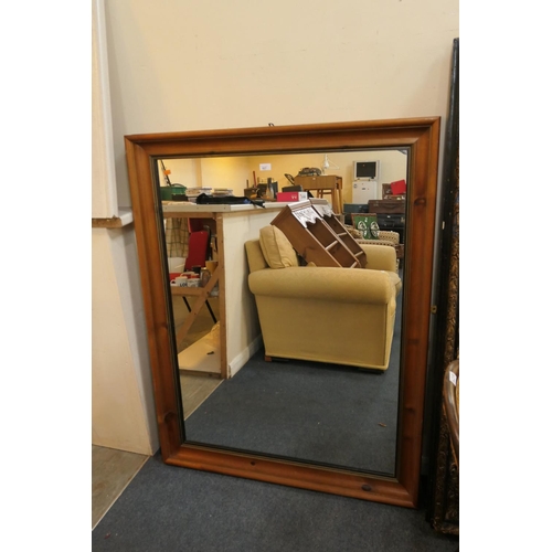 627 - Large pine framed wall mirror