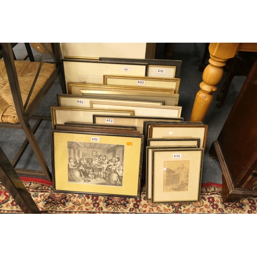 632 - Number of framed prints and engravings