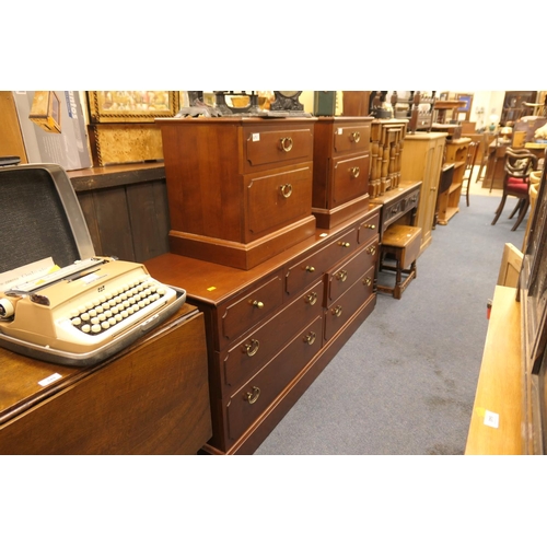 651 - G Plan seven drawer bedroom chest; also a pair of matching bedside chests (3)