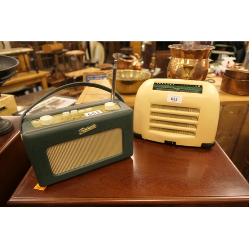 653 - Kolster-Brandes model FB10 transistor radio; also a Roberts radio (2)