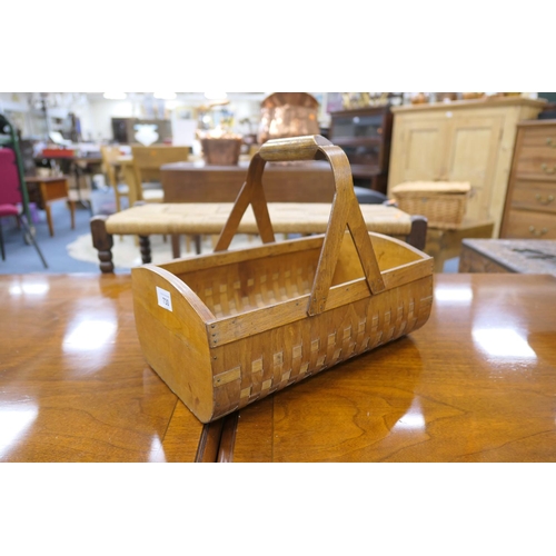 730 - Woven bent plywood gardeners basket