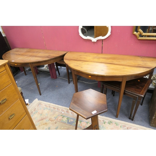 747 - Pair of 19th Century mahogany demi-lune side tables