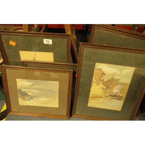 75 - S. R. Dockery, set of six watercolours depicting coastal scenes, circa 1908