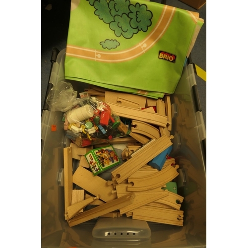 97 - Brio train set including mat, track and trains (1 box)