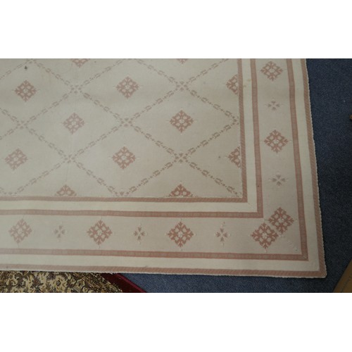 682 - Large machine made fawn ground woollen carpet, size 5.5m x 4m