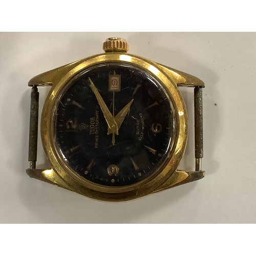 342 - Tudor (Rolex) Prince Oyster date 31 gold plated self-winding wristwatch with matt black dial, 31mm