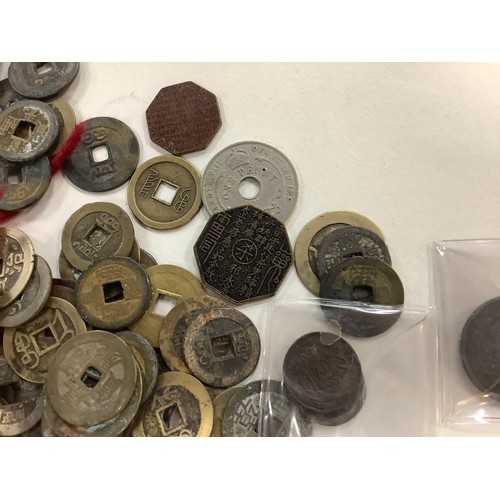 433 - Assorted Chinese and other Eastern coins including Ceylon