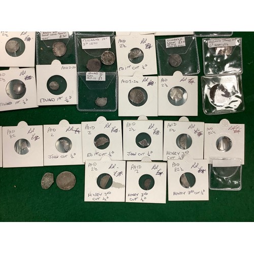 422 - Assortment of English hammered cut coins and regional tokens including Henry III short cross penny, ... 