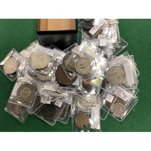 448 - Quantity of mixed tokens, 18th Century and later; also royal wedding silver pendant issued by The Fr... 