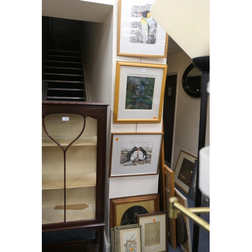 651 - Victorian rosewood framed photograph of a gentleman seated in a chair, other pictures and prints inc... 